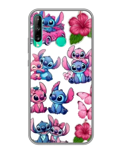 Чехол для Huawei P40 Lite e с картинкой «Стикеры Stitch и Angel»