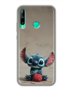 Чехол для Huawei P40 Lite e с картинкой «Стич на коричневом фоне»