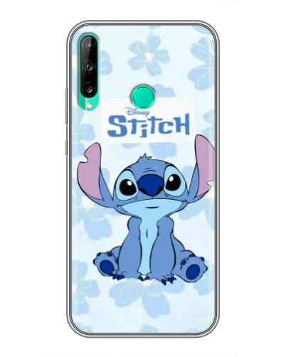 Чехол для Huawei P40 Lite e с картинкой «Stitch среди цветов»