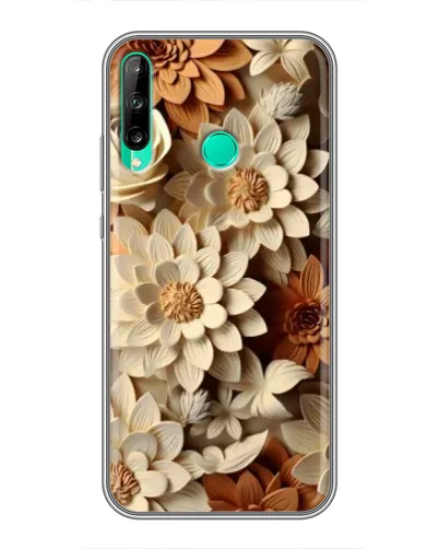 Чехол для Huawei P40 Lite e с картинкой «Бежевый флористический декор»
