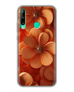 Чехол для Huawei P40 Lite e с картинкой «Оранжевый макро цветок»