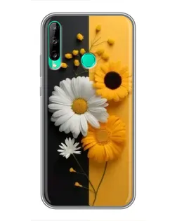 Чехол для Huawei P40 Lite e с картинкой «Подсолнух и ромашка»