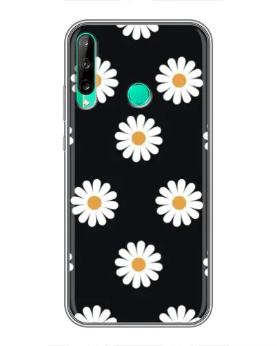Чехол для Huawei P40 Lite e с картинкой «Ромашки на черном»