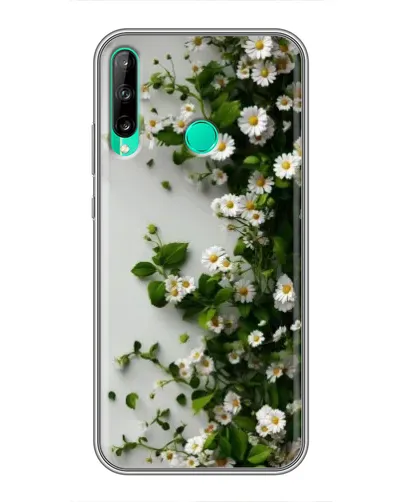 Чехол для Huawei P40 Lite e с картинкой «Ветка мелких белых цветов»
