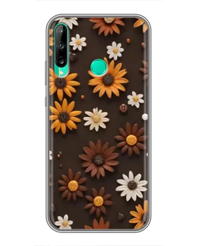 Чехол для Huawei P40 Lite e с картинкой «Узор из маленьких подсолнухов»