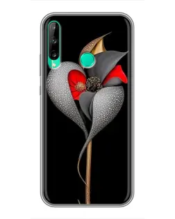 Чехол для Huawei P40 Lite e с картинкой «Серебряный фантазийный цветок»