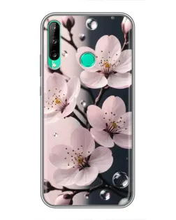 Чехол для Huawei P40 Lite e с картинкой «Нежная сакура и капли»