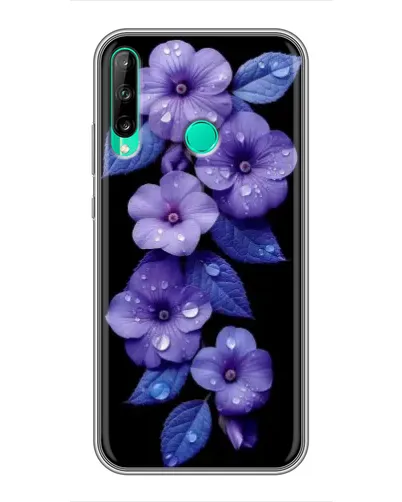 Чехол для Huawei P40 Lite e с картинкой «Фиолетовые цветы с росою»