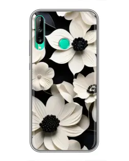 Чехол для Huawei P40 Lite e с картинкой «Объемные белые цветы»