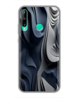 Чехол для Huawei P40 Lite e с картинкой «Объемные синие складки»