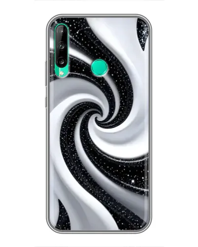 Чехол для Huawei P40 Lite e с картинкой «Черно-белая спираль»