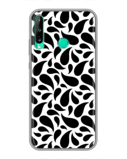 Чехол для Huawei P40 Lite e с картинкой «Контрастные черные капли»