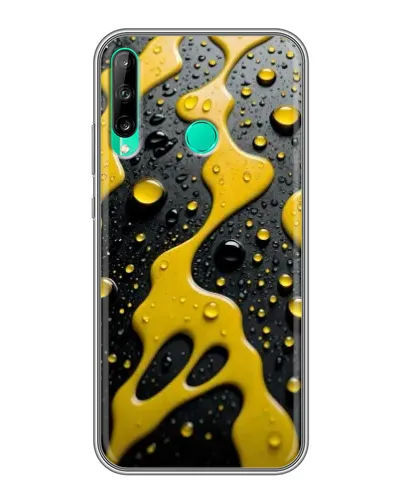 Чехол для Huawei P40 Lite e с картинкой «Жидкое желтое золото»