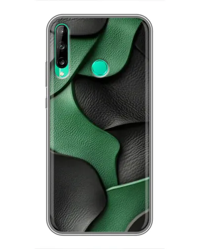 Чехол для Huawei P40 Lite e с картинкой «Зеленые кожаные волны»