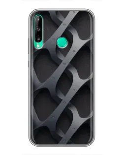 Чехол для Huawei P40 Lite e с картинкой «Объемное серое плетение»