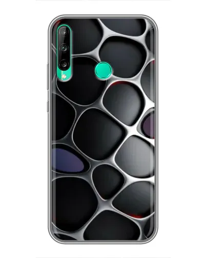 Чехол для Huawei P40 Lite e с картинкой «Объемная темная решетка»