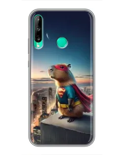Чехол для Huawei P40 Lite e с картинкой «Капи-мен супергерой»