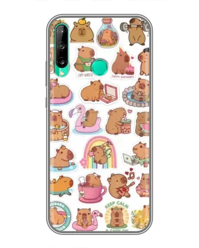 Чехол для Huawei P40 Lite e с картинкой «Капибары набор»