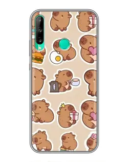 Чехол для Huawei P40 Lite e с картинкой «Капибары паттерн»