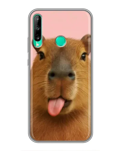 Чехол для Huawei P40 Lite e с картинкой «Капибара с языком»