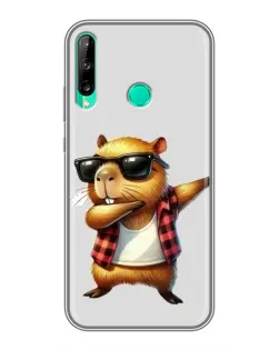Чехол для Huawei P40 Lite e с картинкой «Капибара рэпер даб»