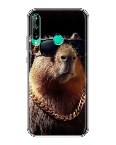 Чехол для Huawei P40 Lite e с картинкой «Капибара золотая цепь»