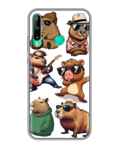 Чехол для Huawei P40 Lite e с картинкой «Крутые капибары музыканты»