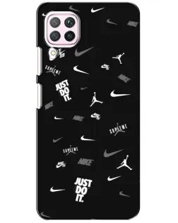 Чохол для Huawei P40 Lite з картинкою «Nike Black Pattern»