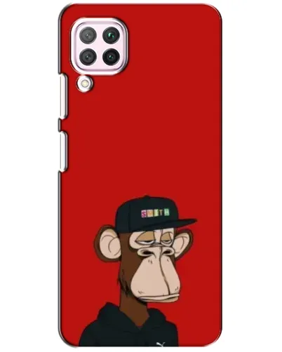 Чохол для Huawei P40 Lite з картинкою «Bored Ape — червоний фон»
