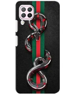 Чехол для Huawei P40 Lite с картинкой «Gucci — змея на полосе»