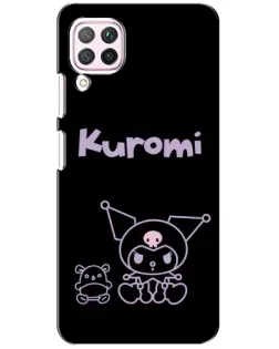 Чохол для Huawei P40 Lite з картинкою «Kuromi — чорний мінімалізм»