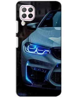 Чохол для Huawei P40 Lite з картинкою «Погляд BMW з синіми фарами»