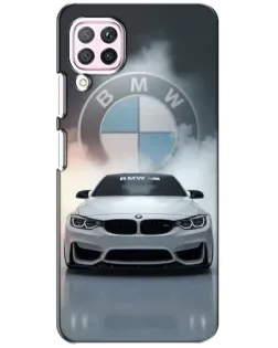 Чехол для Huawei P40 Lite с картинкой «BMW в белом дыму»