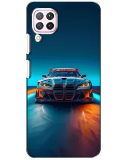 Чехол для Huawei P40 Lite с картинкой «BMW — огни неона»