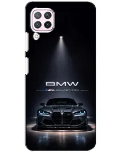 Чехол для Huawei P40 Lite с картинкой «BMW сквозь ночной город»