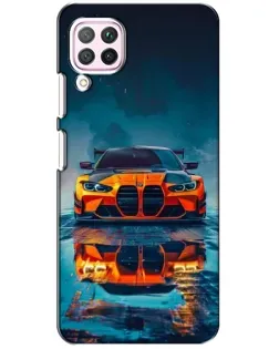 Чехол для Huawei P40 Lite с картинкой «BMW — золотая эмблема»