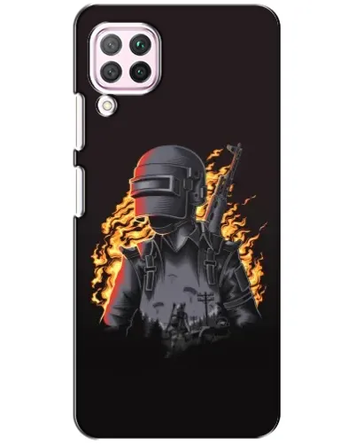 Чохол для Huawei P40 Lite з картинкою «PUBG — вогняний силует»