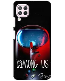 Чохол для Huawei P40 Lite з картинкою «Червоний імпостер — макро»