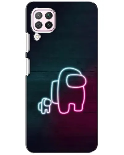 Чохол для Huawei P40 Lite з картинкою «Among Us неон-арт»