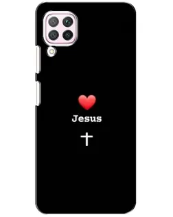 Чехол для Huawei P40 Lite с картинкой «Сердце - Jesus»