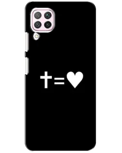 Чехол для Huawei P40 Lite с картинкой «Крест и Сердце»