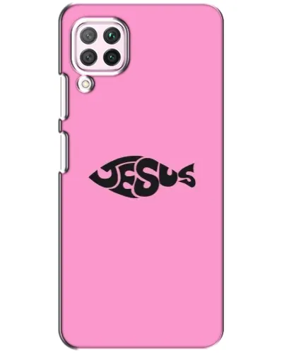 Чехол для Huawei P40 Lite с картинкой «Розовый символ  Jesus»