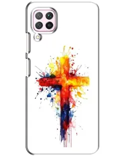 Чехол для Huawei P40 Lite с картинкой «Акварельный крест»