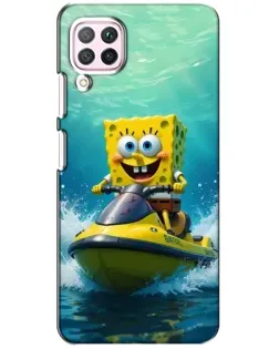 Чохол для Huawei P40 Lite з картинкою «Спанч Боб на гідроциклі»
