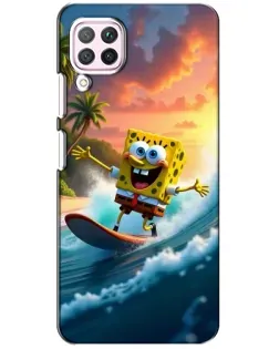 Чохол для Huawei P40 Lite з картинкою «Губка Боб серфінгіст»