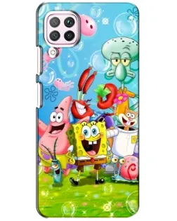 Чехол для Huawei P40 Lite с картинкой «Губка Боб и друзья» Чехол для Huawei P40 Lite с картинкой «Губка Боб и друзья»