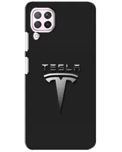 Чохол для Huawei P40 Lite з картинкою «Сталевий логотип Tesla»