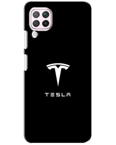 Чохол для Huawei P40 Lite з картинкою «Tesla White Logo»