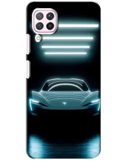 Чохол для Huawei P40 Lite з картинкою «Tesla в неоні»