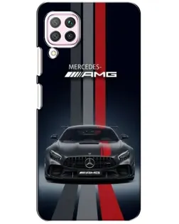 Чохол для Huawei P40 Lite з картинкою «Mercedes — білий карбон»